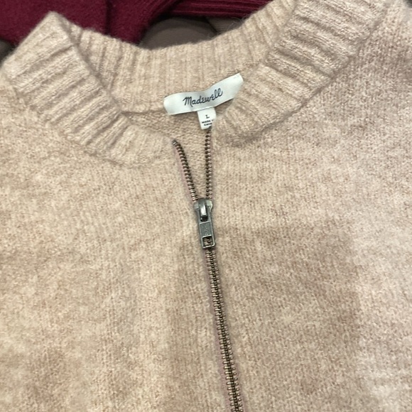Madewell / York Half-Zip Pullover Sweater pink large L - Picture 4 of 6